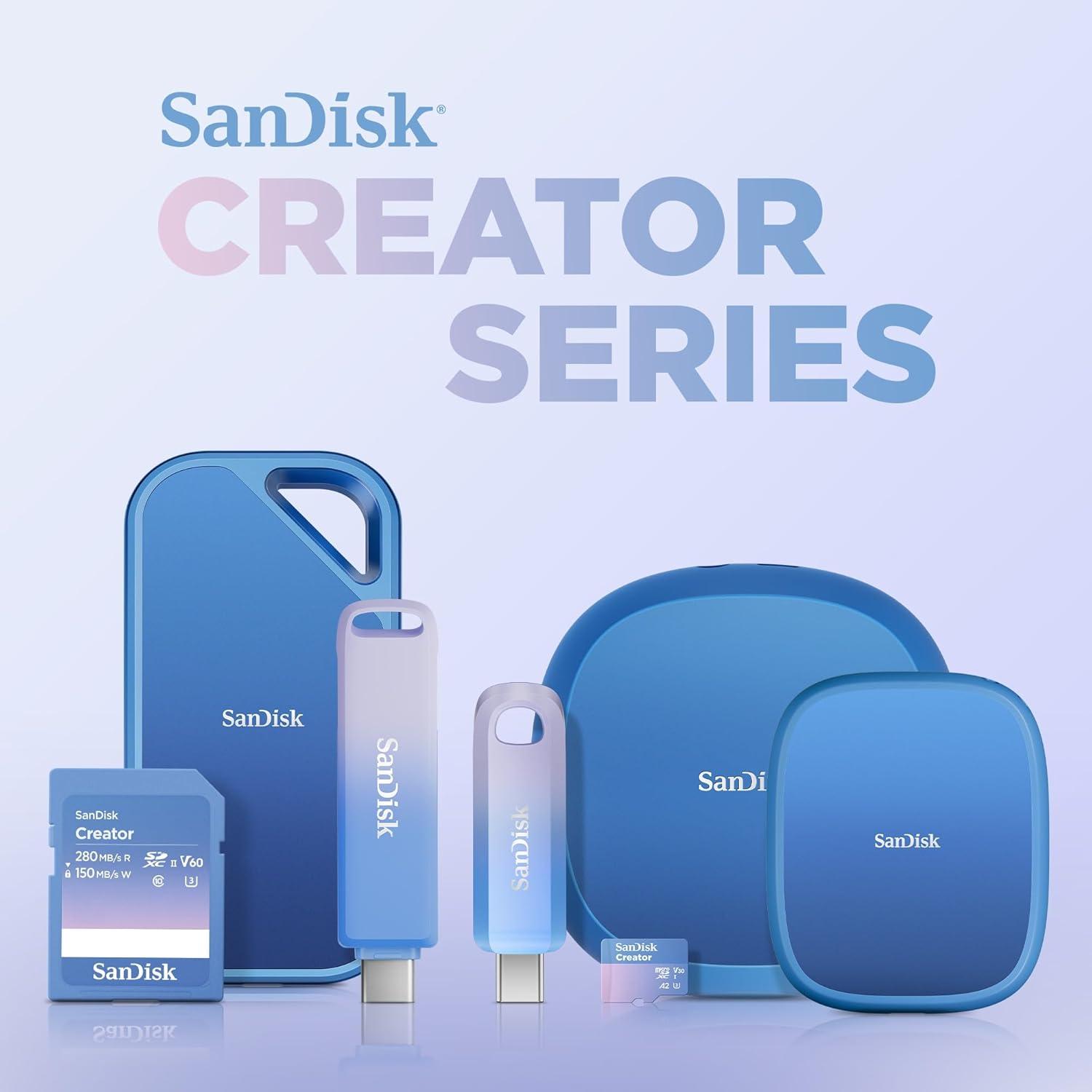 imageSanDisk 1TB Creator Phone SSD  Up to 1000 MBs  Compatible with MagSafe for Your USBC Smartphone Works with iPhone 15 ProPro Max or Newer  Shoot with ProRes  SDSSDE62C1T00G251TB