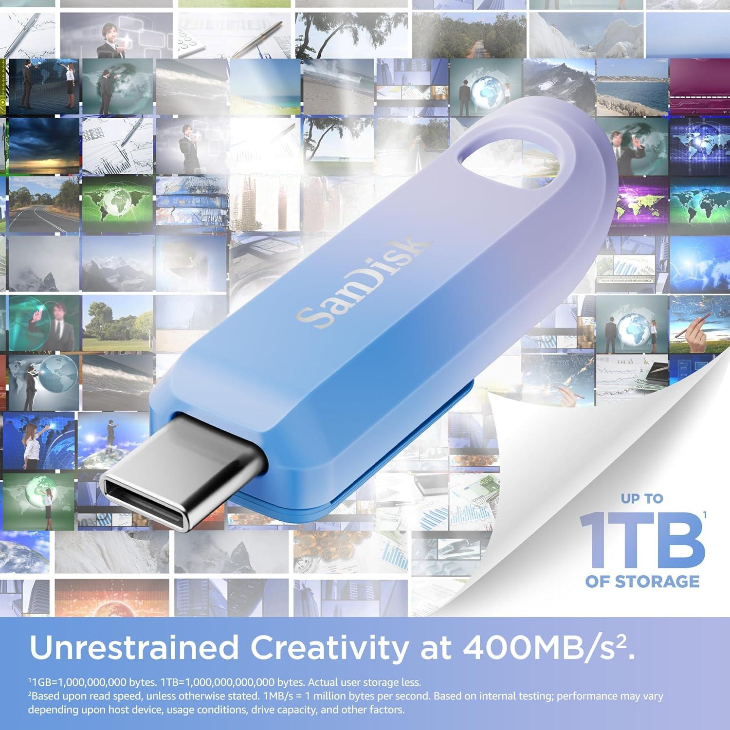 imageSanDisk 256GB Creator Phone Drive  for iPhone iPad Laptop ampamp Mac  Includes USB TypeC and Lightning Connectors  Automatic Backup 3 Months of Adobe Lightroom Included  SDIXD0N256GGN6TPUSBC Flash Drive