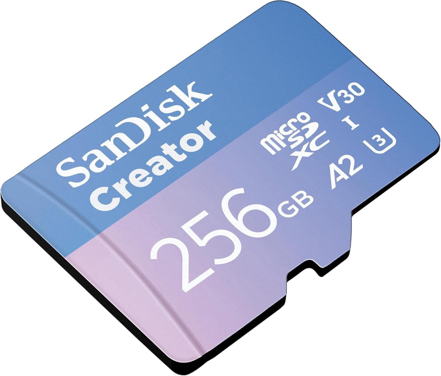 imageSanDisk 256GB Creator Phone Drive  for iPhone iPad Laptop ampamp Mac  Includes USB TypeC and Lightning Connectors  Automatic Backup 3 Months of Adobe Lightroom Included  SDIXD0N256GGN6TPmicroSD Card