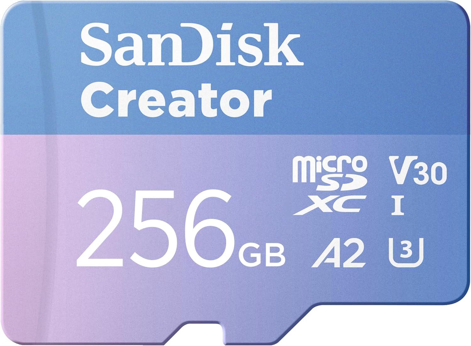 imageSanDisk 256GB Creator Phone Drive  for iPhone iPad Laptop ampamp Mac  Includes USB TypeC and Lightning Connectors  Automatic Backup 3 Months of Adobe Lightroom Included  SDIXD0N256GGN6TPmicroSD Card