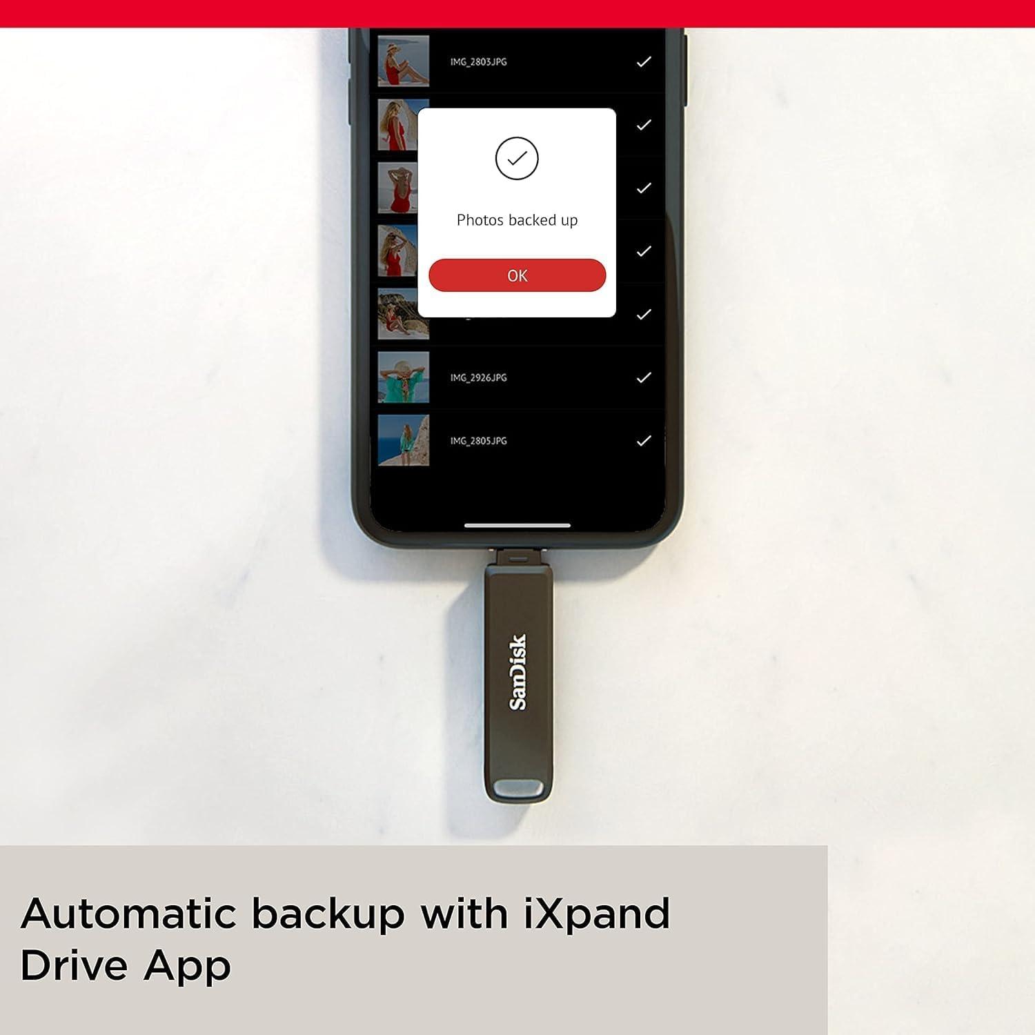 imageSanDisk 256GB iXpand Flash Drive Luxe with Lightning and USBC connectors  Works with iPhone 14 and older  SDIX70N256GGN6NEGray