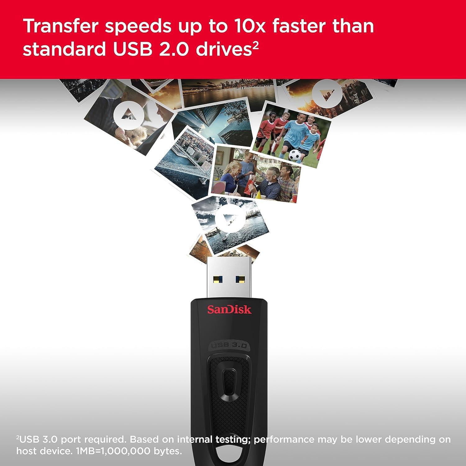 imageSanDisk 32GB 3Pack Ultra USB 30 Flash Drive 32GB Pack of 3  SDCZ48032GGAM46T Black512GB