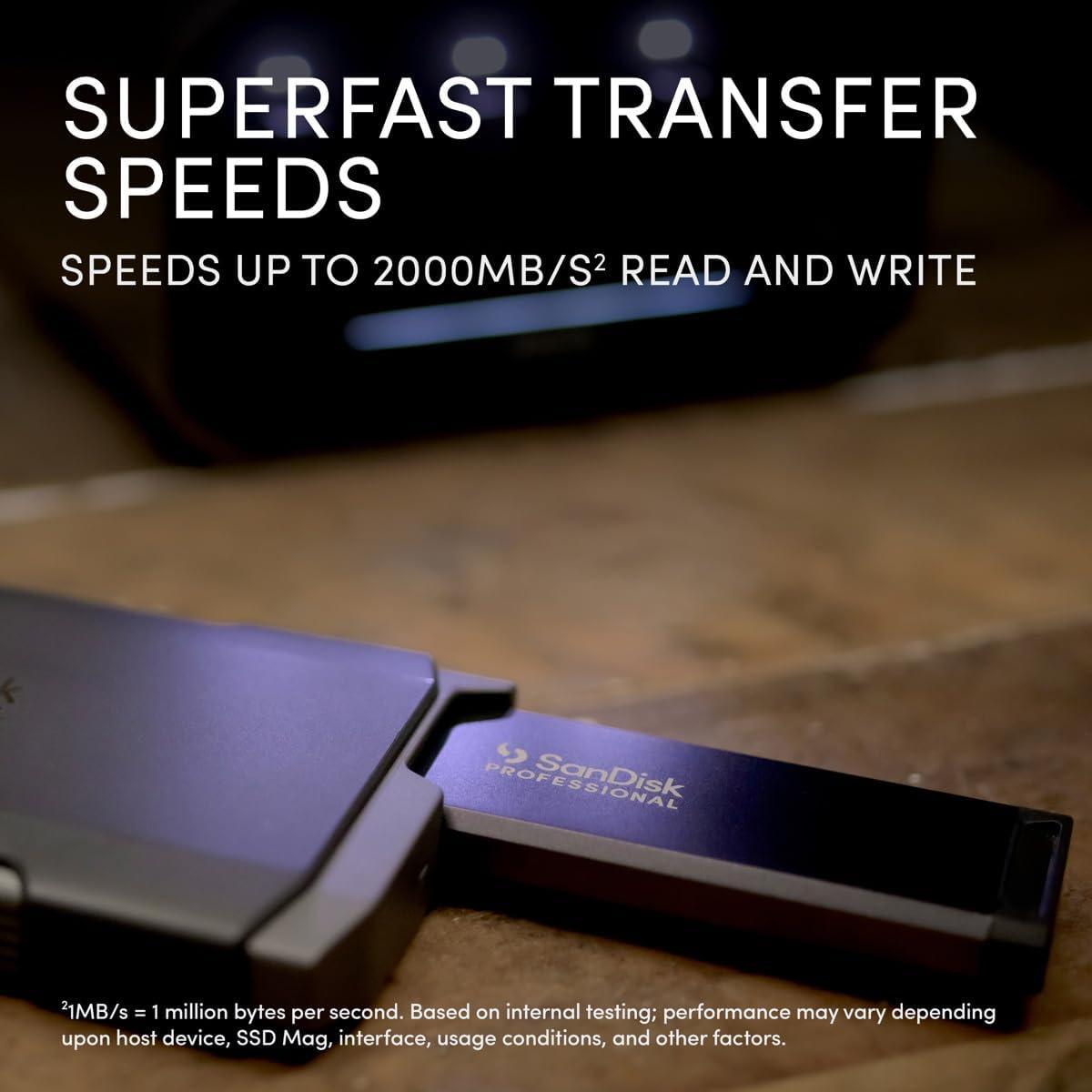 imageSanDisk Professional 0TB PROBlade Transport  Portable and Modular NVMe SSD Up to 2000MBs USBC USB 32 gen 2x2 Solid State Drive  SDPM2NB0000GBAND