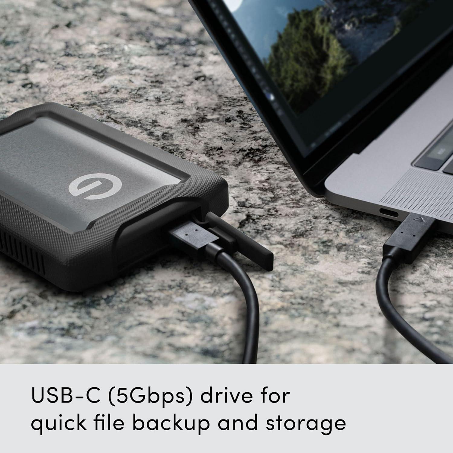imageSanDisk Professional 2TB GDrive ArmorATD  Rugged Durable Portable External Hard Drive HDD USBC USB 32 Gen 1  SDPH81G002TGBA1D1TB