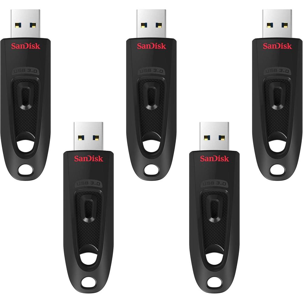 imageSanDisk 32GB 3Pack Ultra USB 30 Flash Drive 32GB Pack of 3  SDCZ48032GGAM46T Black128GB 5Pack