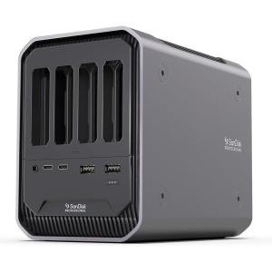 imageSanDisk Professional  PRODock 4 4Bay Reader Docking Station  1x USBC USB 32 Gen 1 Port  SDPD14F0000NBAAD Gray