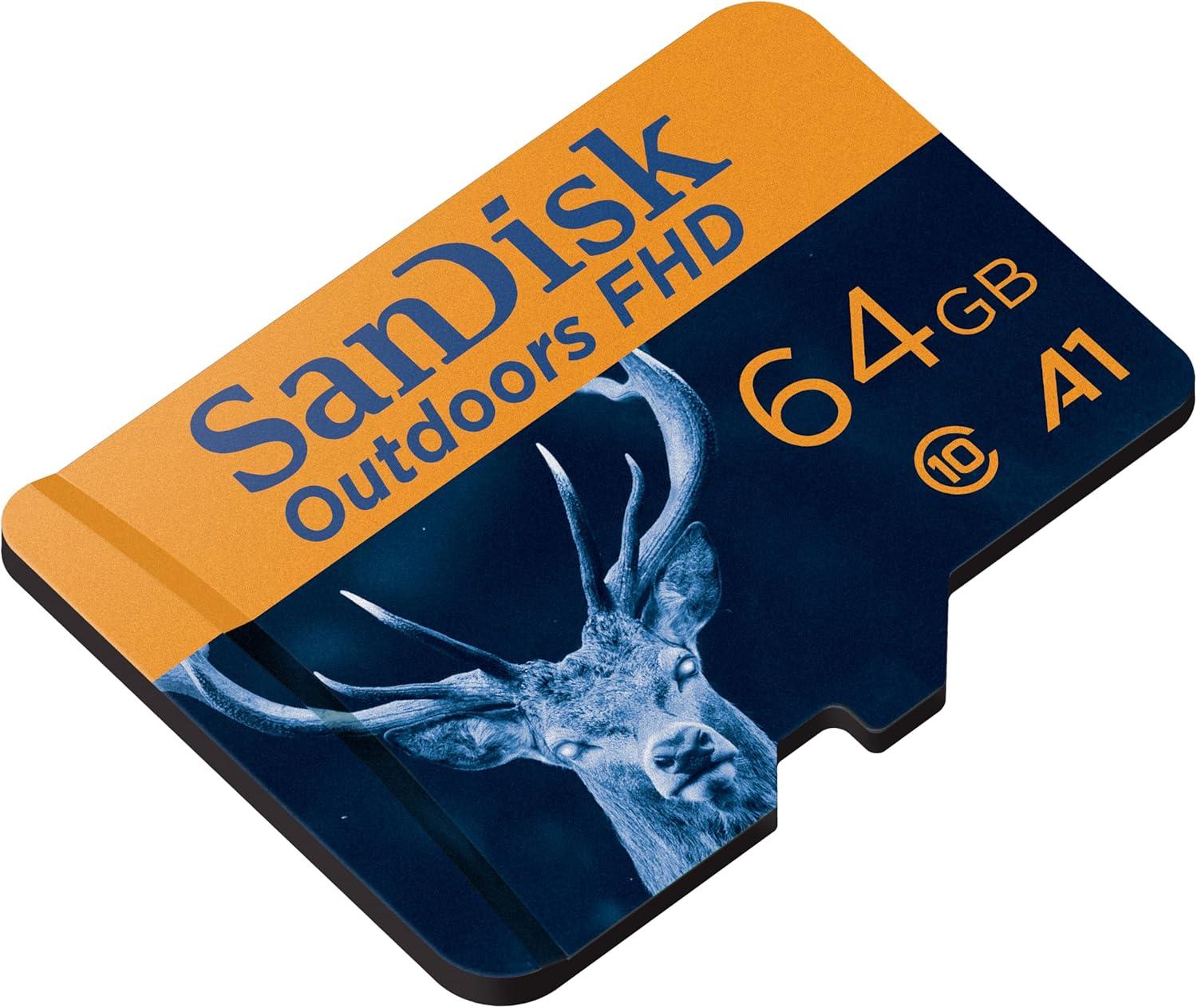 imageSanDisk 128GB 2Pack Outdoors FHD microSDXC UHSI Memory Card 2x128GB with SD Adapter  Up to 150MBs Full HD C10 U1 V10 A1 Trail Camera Micro SD Card  SDSQUBC128GGN6VT64GB 2Pack