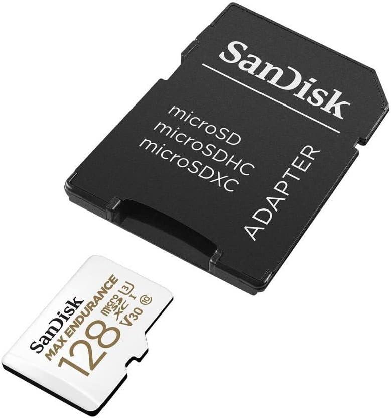 imageSanDisk 32GB MAX Endurance microSDHC Card with Adapter for Home Security Cameras and Dash cams  C10 U3 V30 4K UHD Micro SD Card  SDSQQVR032GGN6IA128GB
