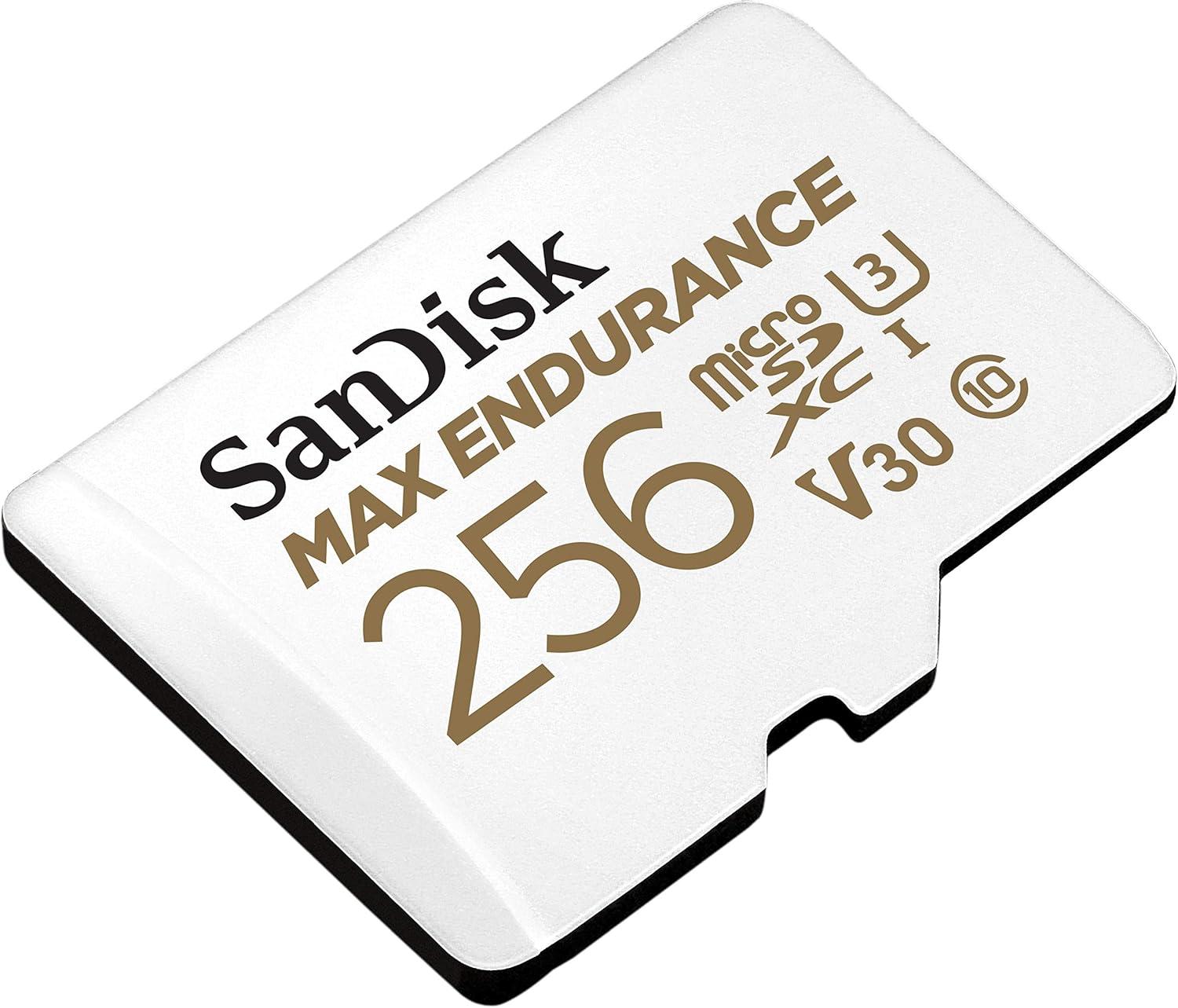 imageSanDisk 32GB MAX Endurance microSDHC Card with Adapter for Home Security Cameras and Dash cams  C10 U3 V30 4K UHD Micro SD Card  SDSQQVR032GGN6IA256GB