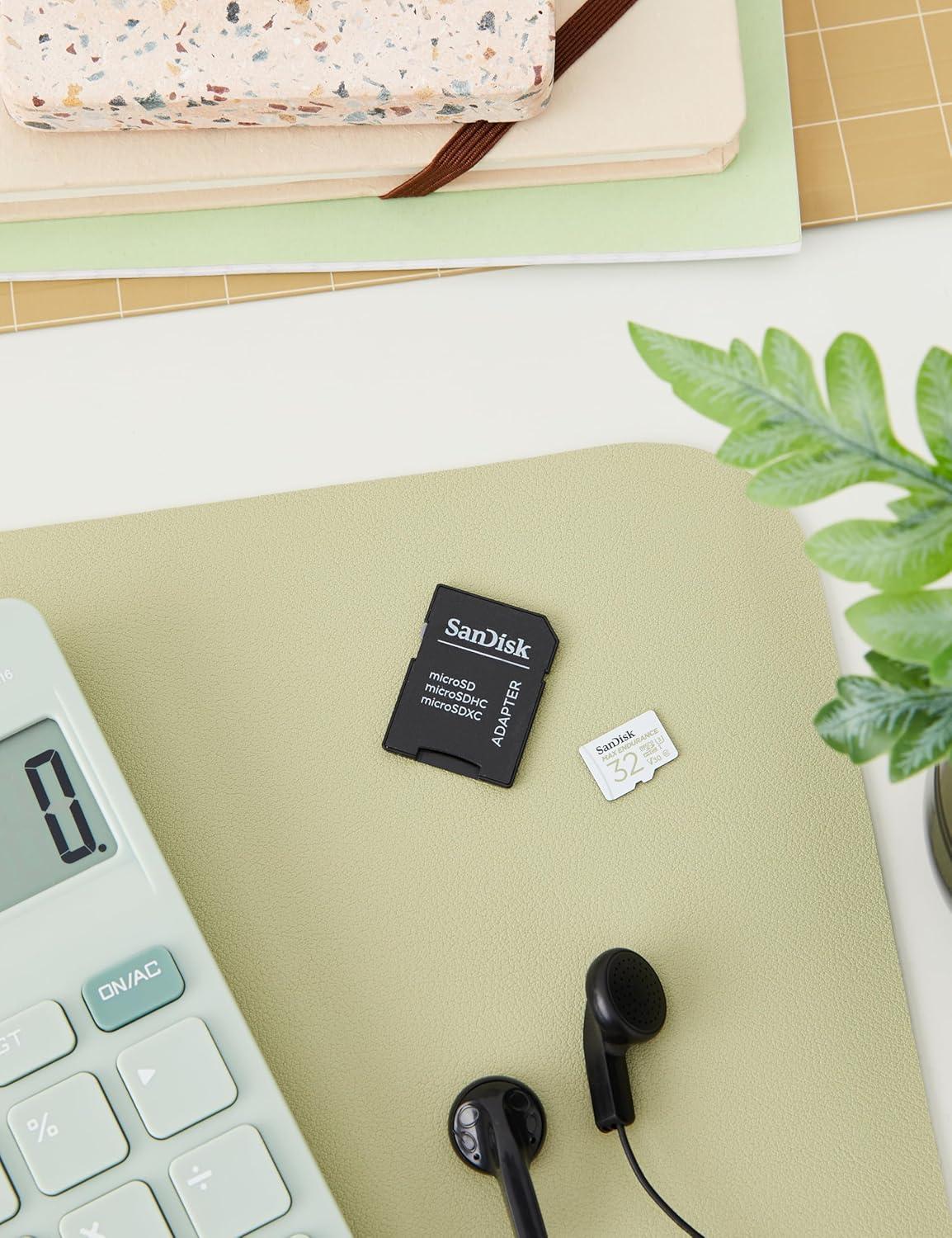 imageSanDisk 32GB MAX Endurance microSDHC Card with Adapter for Home Security Cameras and Dash cams  C10 U3 V30 4K UHD Micro SD Card  SDSQQVR032GGN6IA32GB