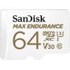 imageSanDisk 32GB MAX Endurance microSDHC Card with Adapter for Home Security Cameras and Dash cams  C10 U3 V30 4K UHD Micro SD Card  SDSQQVR032GGN6IA64GB