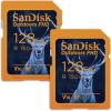 imageSanDisk 128GB 2Pack Outdoors FHD SDXC UHSI Memory Card 2x128GB  Up to 150MBs C10 U1 V10 Trail Camera SD Card  SDSDUWC128GGN6V2128GB 2Pack