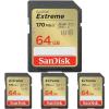 imageSanDisk 256GB Extreme SDXC UHSI Memory Card  C10 U3 V30 4K UHD SD Card  SDSDXVV256GGNCIN64GB Pack of 4