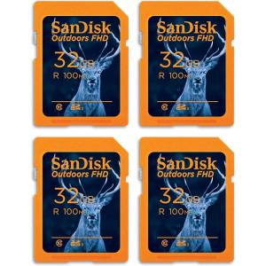 imageSanDisk 128GB 2Pack Outdoors FHD SDXC UHSI Memory Card 2x128GB  Up to 150MBs C10 U1 V10 Trail Camera SD Card  SDSDUWC128GGN6V232GB 4Pack