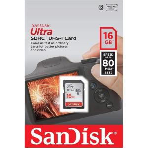 imageSanDisk Ultra 64GB Class 10 SDXC UHSI Memory Card up to 80MBs SDSDUNC064GGN6IN16GB