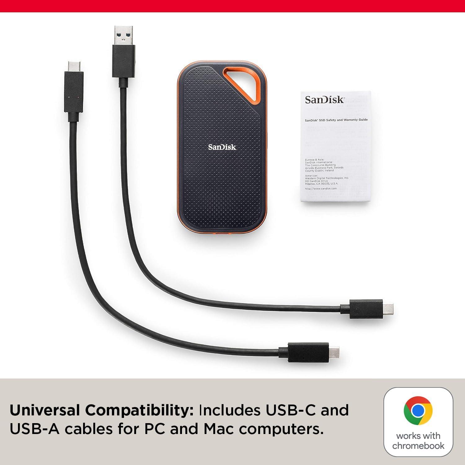 imageSanDisk 2TB Extreme PRO Portable SSD  Up to 2000MBs  USBC USB 32 Gen 2x2 IP65 Water and Dust Resistance Updated Firmware  External Solid State Drive  SDSSDE812T00G251TB