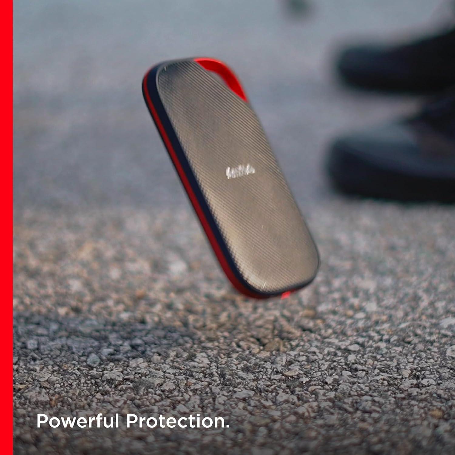 imageSanDisk 4TB Extreme PRO Portable SSD with USB4 Up to 3800 MBs Read and 3700MBs Write USBC USB 32 Backwards Compatible IP65 Water and Dust Resistance  SDSSDE824T00G252TB