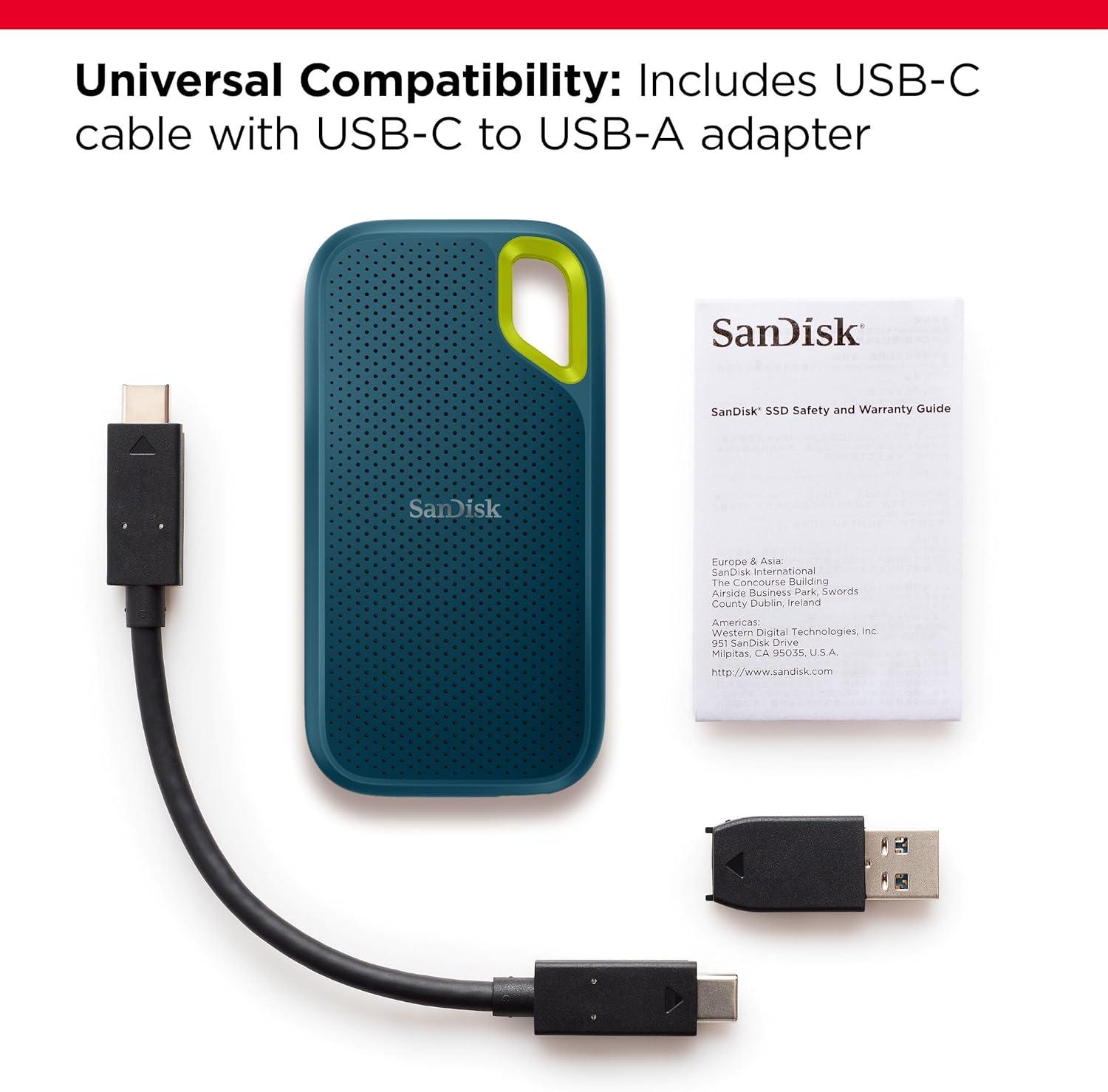 imageSanDisk 4TB Extreme Portable SSD  Up to 1050MBs USBC USB 32 Gen 2 IP65 Water and Dust Resistance Updated Firmware  External Solid State Drive  SDSSDE614T00G25Monterey