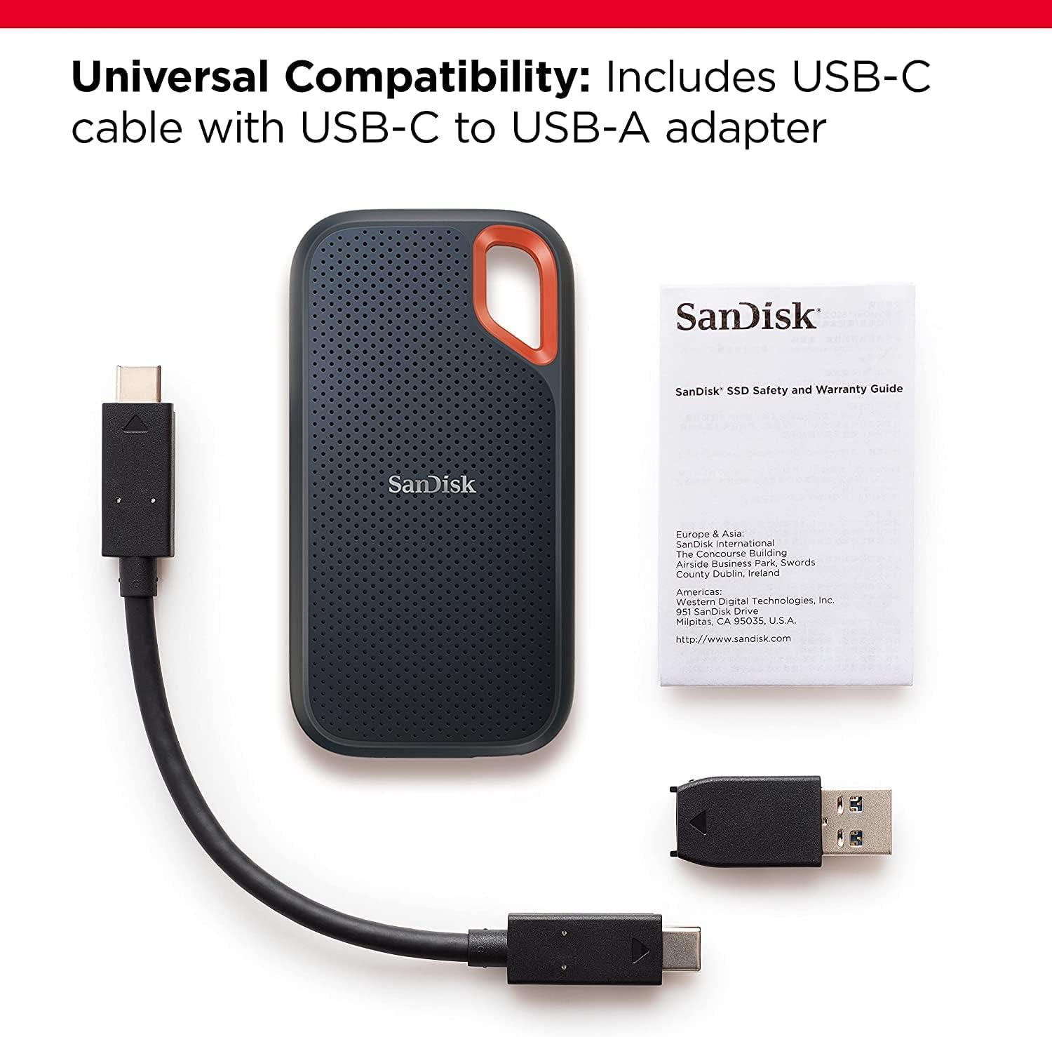 imageSanDisk 4TB Extreme Portable SSD  Up to 1050MBs USBC USB 32 Gen 2 IP65 Water and Dust Resistance Updated Firmware  External Solid State Drive  SDSSDE614T00G25Black