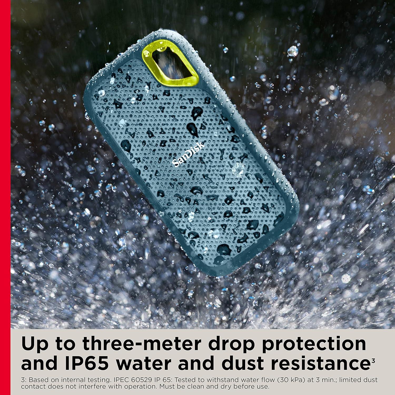 imageSanDisk 4TB Extreme Portable SSD  Up to 1050MBs USBC USB 32 Gen 2 IP65 Water and Dust Resistance Updated Firmware  External Solid State Drive  SDSSDE614T00G25Monterey