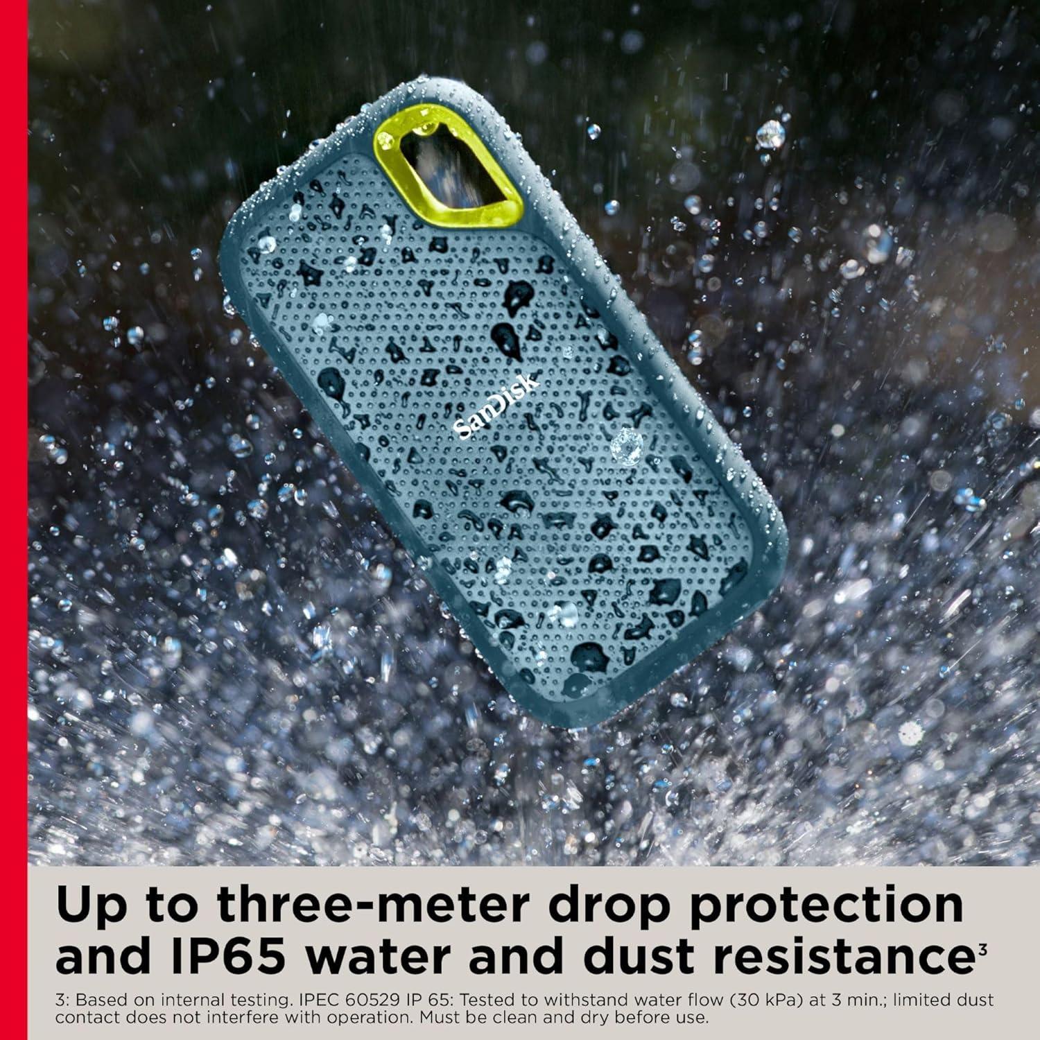 imageSanDisk 4TB Extreme Portable SSD  Up to 1050MBs USBC USB 32 Gen 2 IP65 Water and Dust Resistance Updated Firmware  External Solid State Drive  SDSSDE614T00G25Monterey