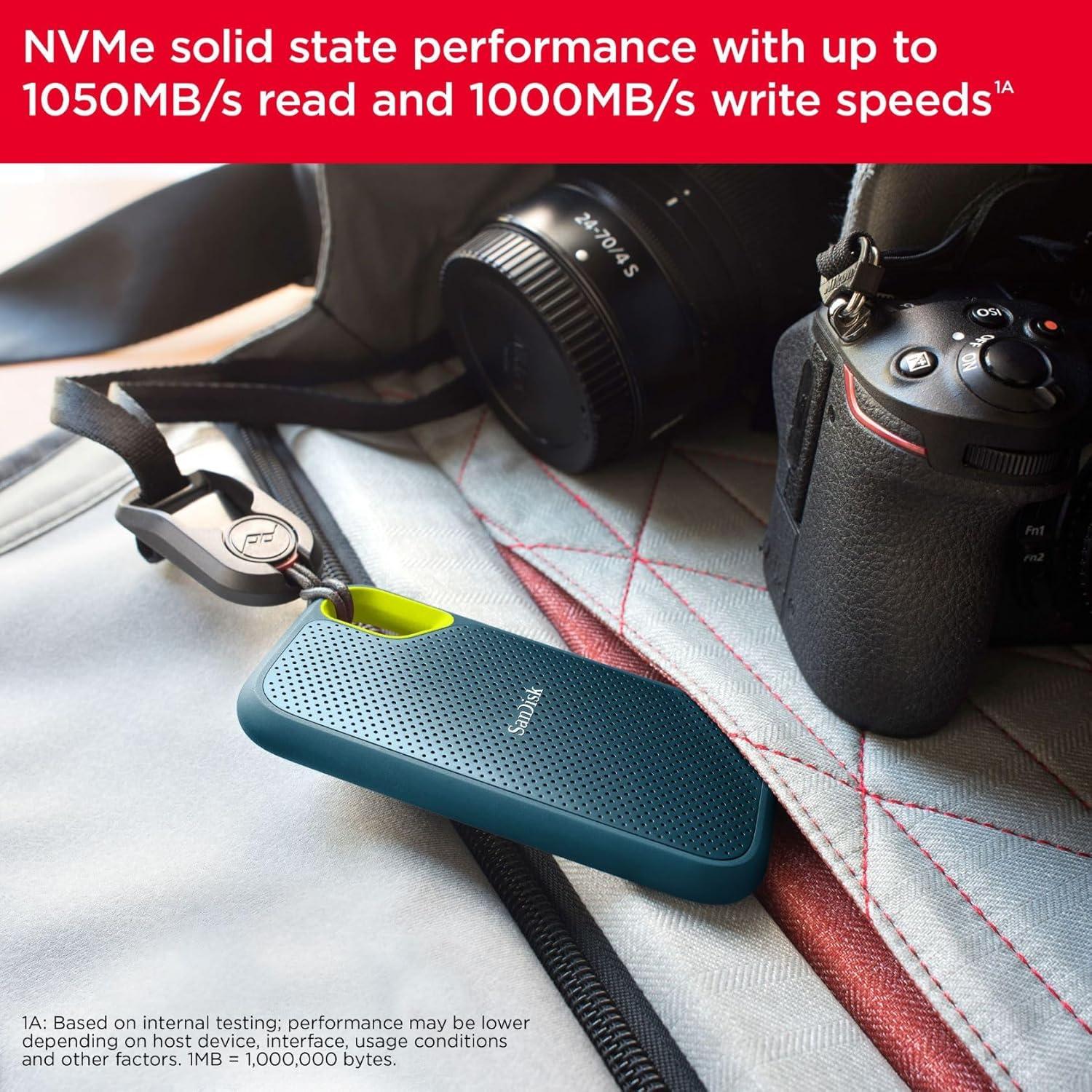 imageSanDisk 4TB Extreme Portable SSD  Up to 1050MBs USBC USB 32 Gen 2 IP65 Water and Dust Resistance Updated Firmware  External Solid State Drive  SDSSDE614T00G25Monterey