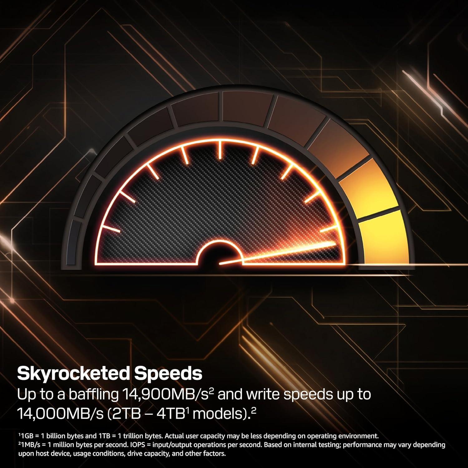 imageWDBLACK 4TB SN8100 NVMe SSD Internal Solid State Drive  Gen 5 PCIe 50x4 M2 2280 Seq Read Speeds Up to 14900 MBs Best for AI Applications Gaming and Video Editing  WDS400T1X0M1TB