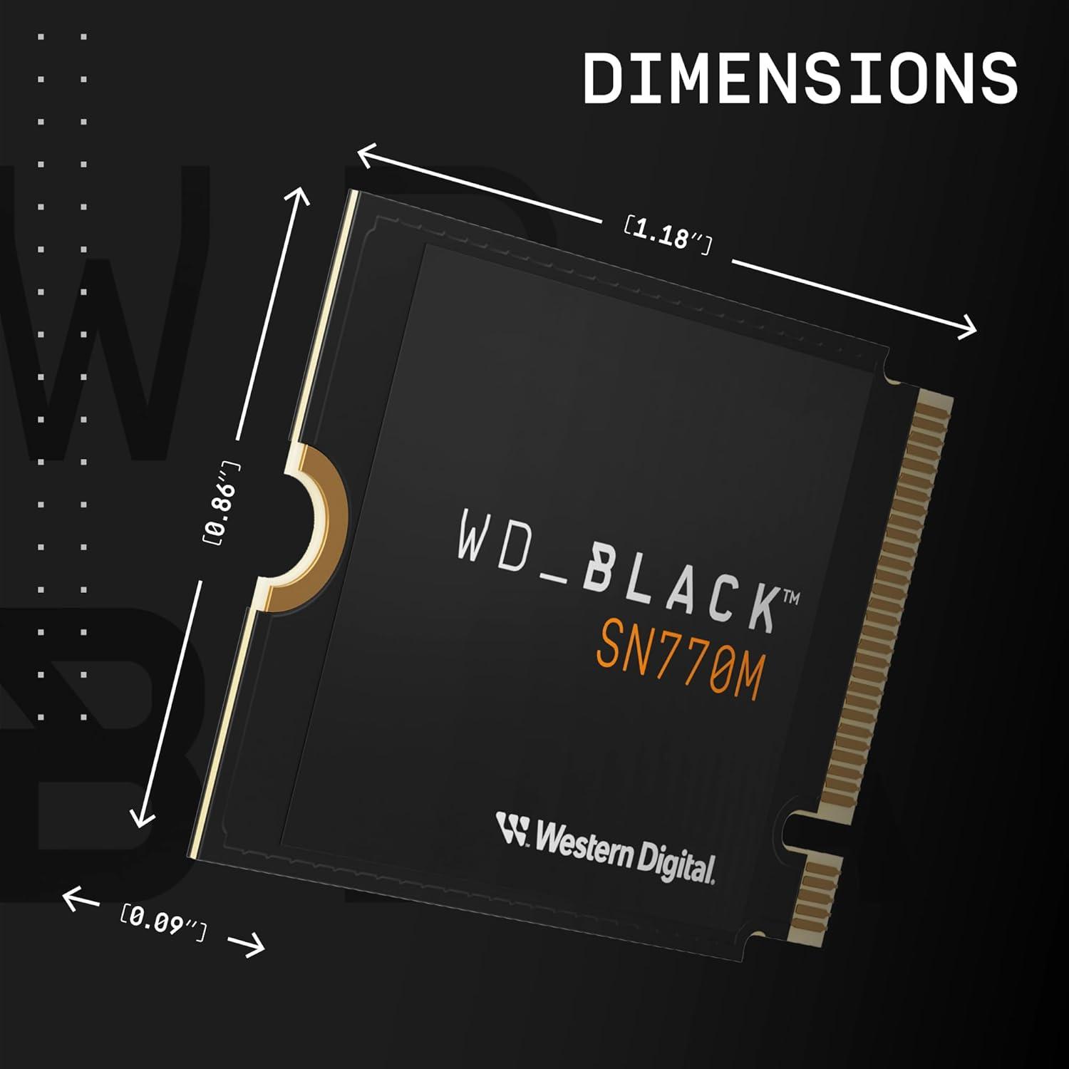 imageWDBLACK 500GB SN770M M2 2230 NVMe SSD for Handheld Gaming Devices Speeds up to 5150MBs TLC 3D NAND Great for Steam Deck and Microsoft Surface  WDBDNH5000ABKWRSN500GB
