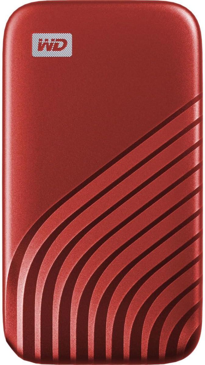 imageWestern Digital 2TB My Passport SSD Portable External Solid State Drive Red Sturdy and Blazing Fast Password Protection with Hardware Encryption  WDBAGF0020BRDWESNRed