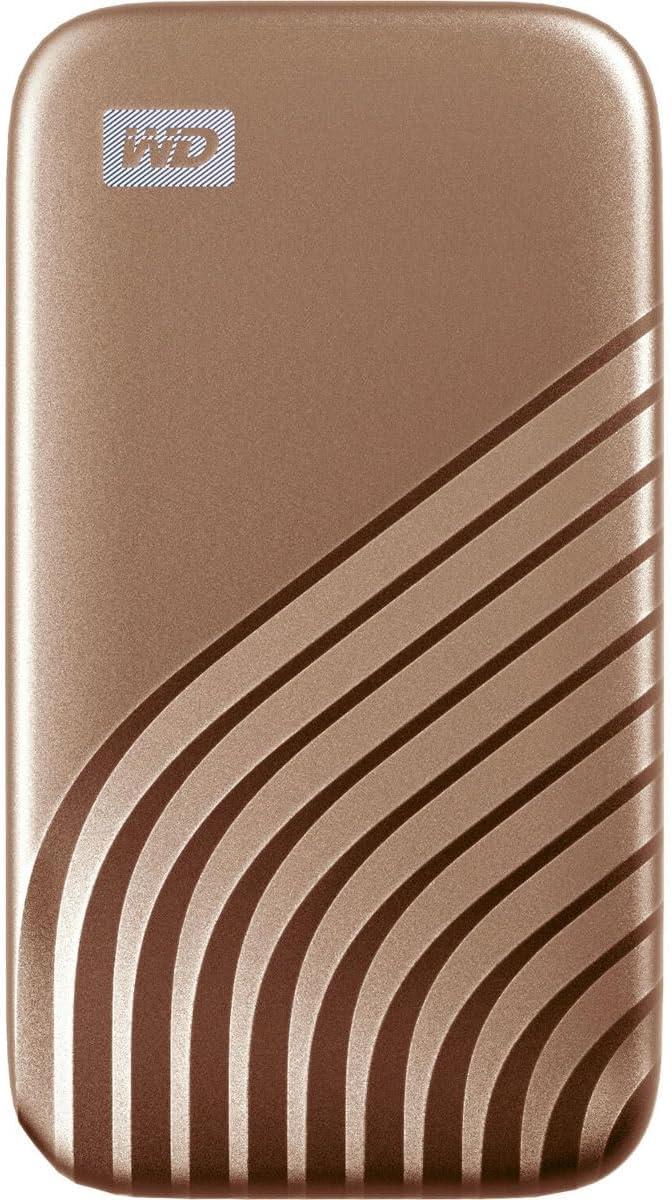 imageWestern Digital 2TB My Passport SSD Portable External Solid State Drive Red Sturdy and Blazing Fast Password Protection with Hardware Encryption  WDBAGF0020BRDWESNGold