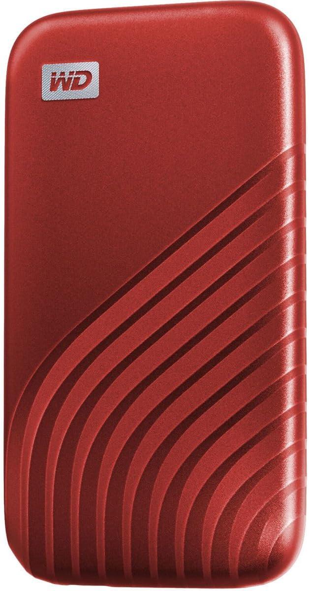 imageWestern Digital 2TB My Passport SSD Portable External Solid State Drive Red Sturdy and Blazing Fast Password Protection with Hardware Encryption  WDBAGF0020BRDWESNRed