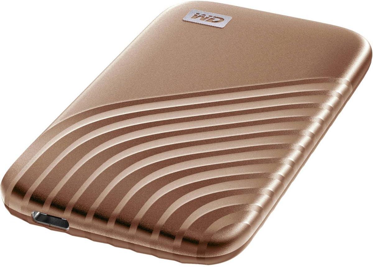 imageWestern Digital 2TB My Passport SSD Portable External Solid State Drive Red Sturdy and Blazing Fast Password Protection with Hardware Encryption  WDBAGF0020BRDWESNGold