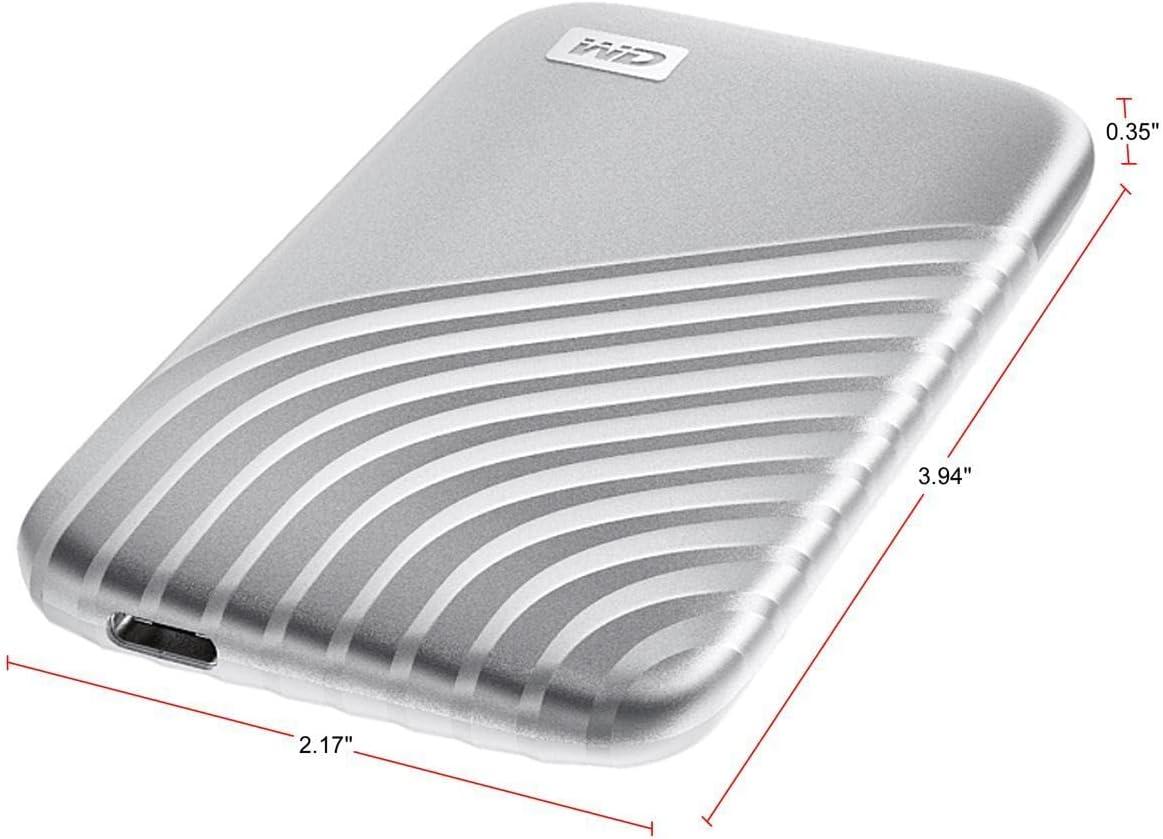 imageWestern Digital 2TB My Passport SSD Portable External Solid State Drive Red Sturdy and Blazing Fast Password Protection with Hardware Encryption  WDBAGF0020BRDWESNSilver