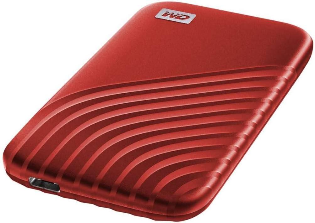 imageWestern Digital 2TB My Passport SSD Portable External Solid State Drive Red Sturdy and Blazing Fast Password Protection with Hardware Encryption  WDBAGF0020BRDWESNRed