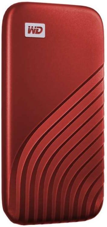 imageWestern Digital 2TB My Passport SSD Portable External Solid State Drive Red Sturdy and Blazing Fast Password Protection with Hardware Encryption  WDBAGF0020BRDWESNRed