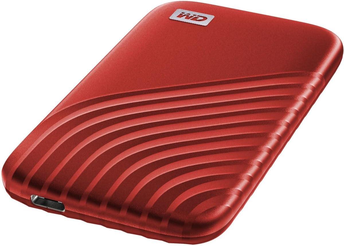 imageWestern Digital 2TB My Passport SSD Portable External Solid State Drive Red Sturdy and Blazing Fast Password Protection with Hardware Encryption  WDBAGF0020BRDWESNRed