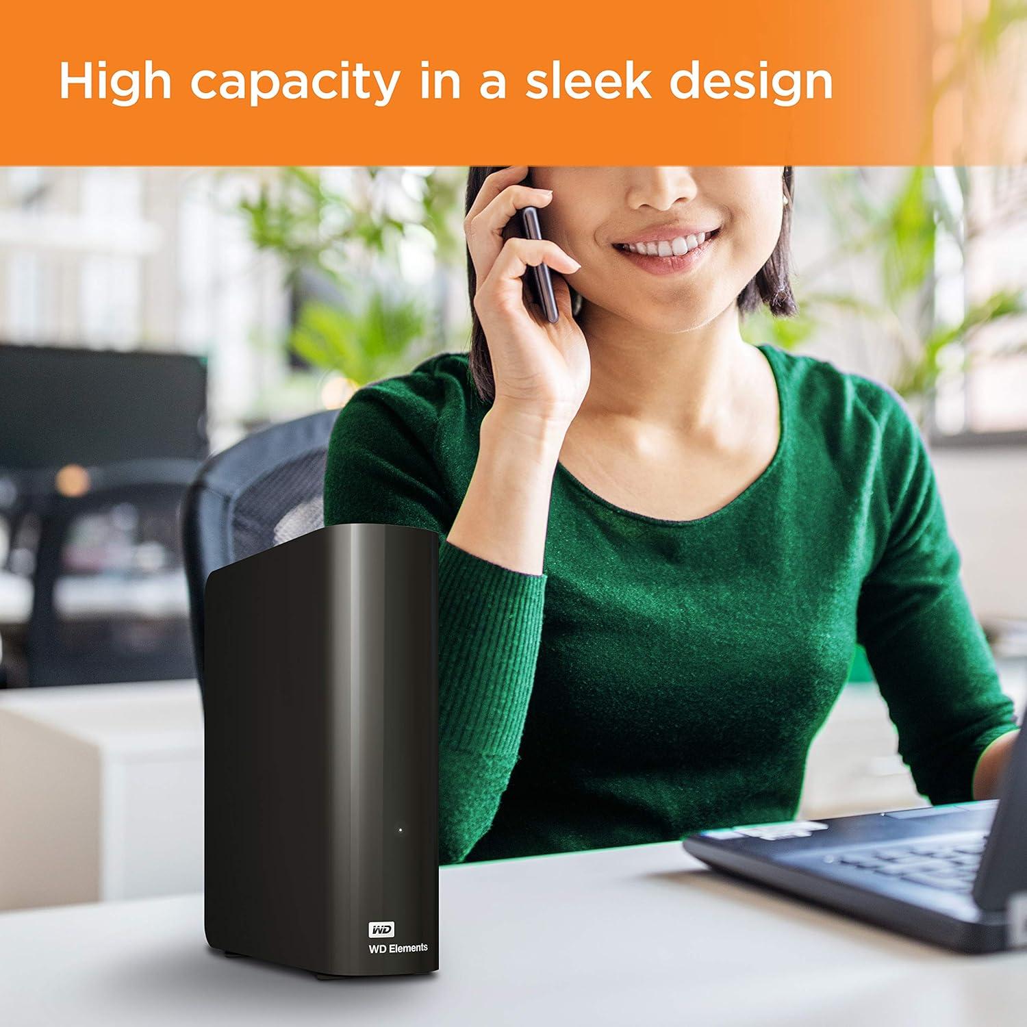 imageWD 6TB Elements Portable External Hard Drive for Windows USB 32 Gen 1USB 30 for PC ampamp Mac Plug and Play Ready  WDBHJS0060BBKWESNDesktop
