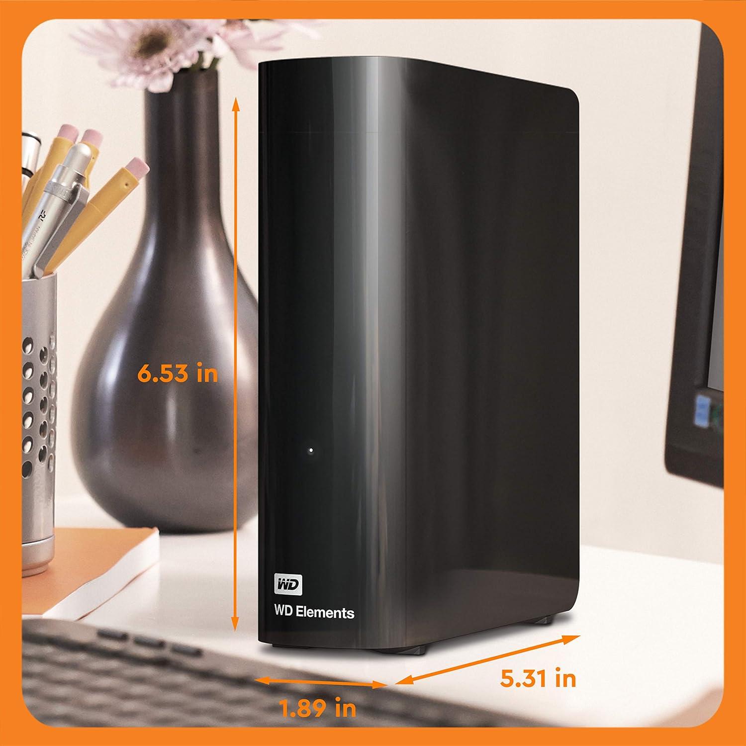 imageWD 6TB Elements Portable External Hard Drive for Windows USB 32 Gen 1USB 30 for PC ampamp Mac Plug and Play Ready  WDBHJS0060BBKWESNDesktop
