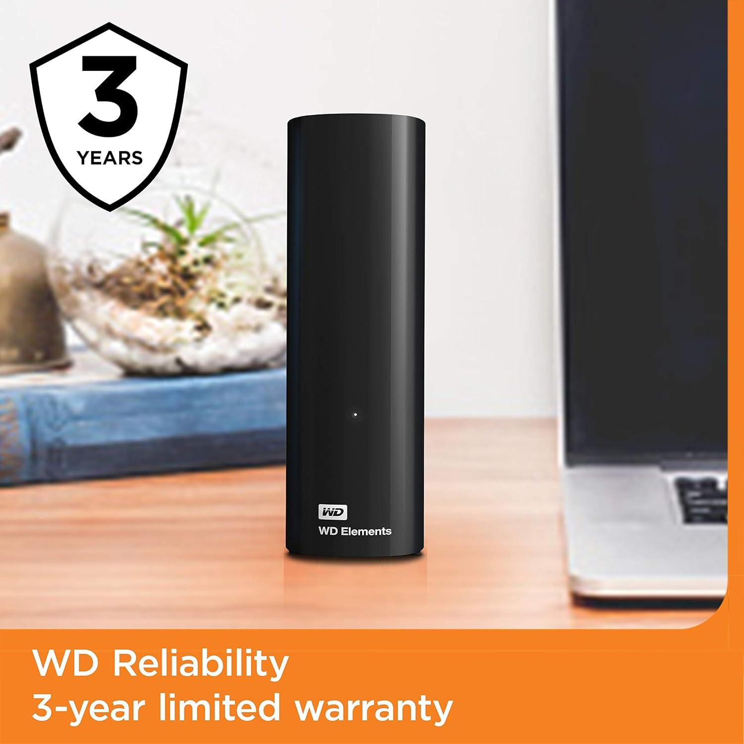 imageWD 6TB Elements Portable External Hard Drive for Windows USB 32 Gen 1USB 30 for PC ampamp Mac Plug and Play Ready  WDBHJS0060BBKWESNDesktop