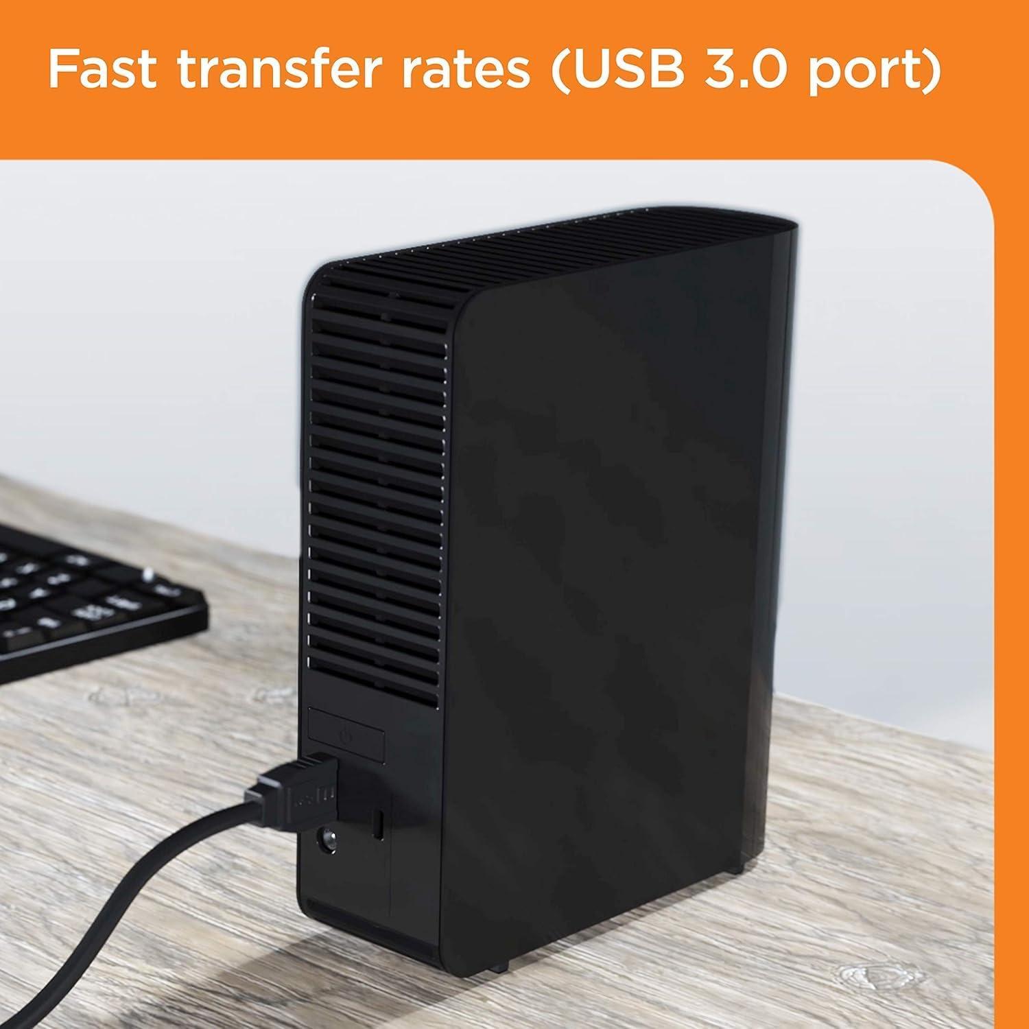 imageWD 6TB Elements Portable External Hard Drive for Windows USB 32 Gen 1USB 30 for PC ampamp Mac Plug and Play Ready  WDBHJS0060BBKWESNDesktop