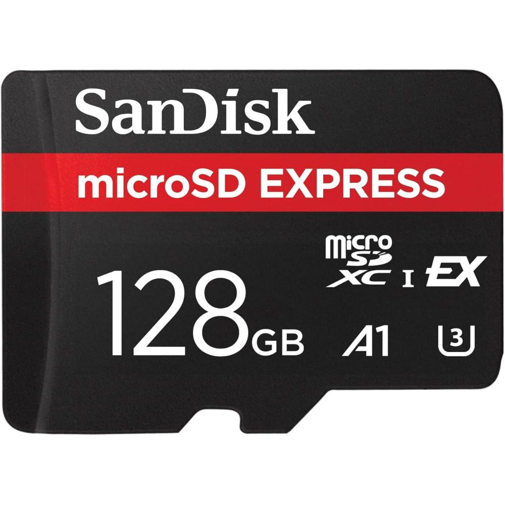 imageSanDisk 128GB microSD Express Card  Works with NintendoSwitch 2 Up to 880MBs Read Up to 480MBs Write 100MBs Sustained Write U3 C10  SDSQXFN128GGN4NN