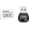 imageSanDisk 128GB High Endurance Video MicroSDXC Card with Adapter for Dash Cam and Home Monitoring Systems and SanDisk MobileMate USB 30 MicroSD Card Reader