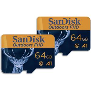 imageSanDisk 128GB 2Pack Outdoors FHD microSDXC UHSI Memory Card 2x128GB with SD Adapter  Up to 150MBs Full HD C10 U1 V10 A1 Trail Camera Micro SD Card  SDSQUBC128GGN6VT64GB 2Pack