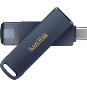 imageSanDisk 128GB Phone Drive for iPhone Works with iPhone 15 and Newer USBC Connector and iPhone 14 and Older Lightning Connector Metallic Sky  SDIXD0N128GGN6N64GB