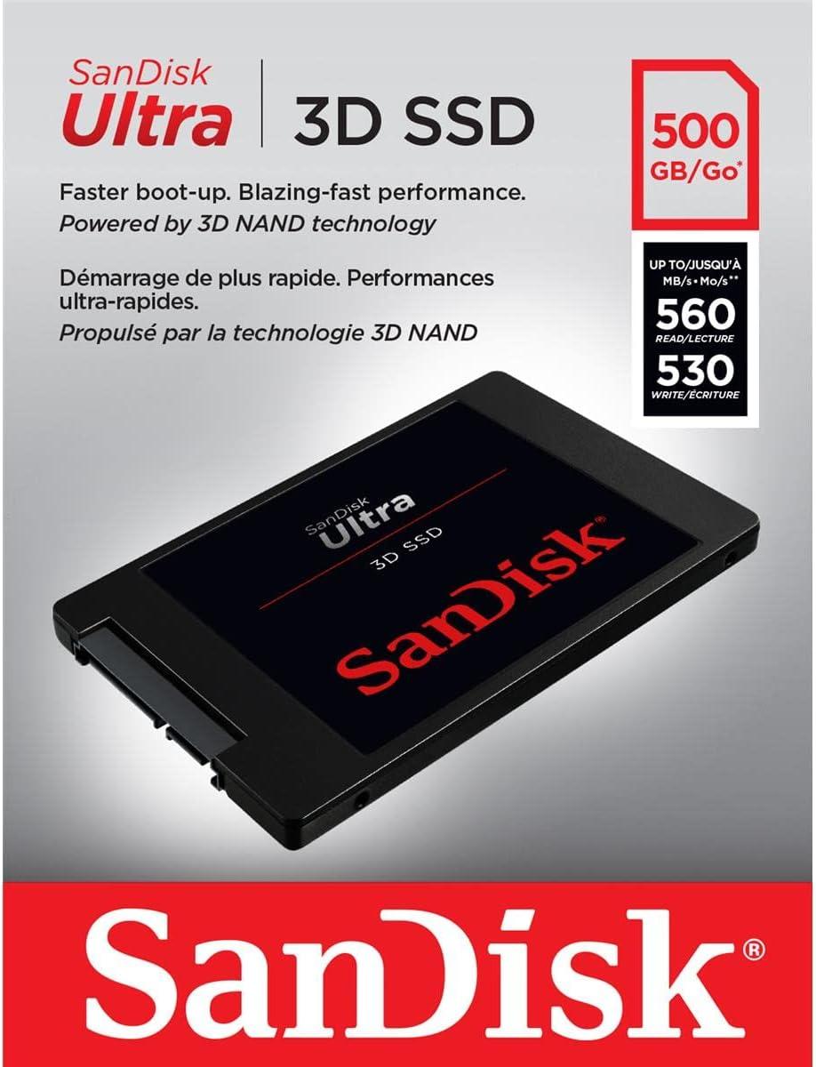 imageSanDisk Ultra 3D NAND 500GB Internal SSD  SATA III 6 Gbs 25 Inch 7 mm Up to 560 MBs  SDSSDH3500GG25Previous Generation