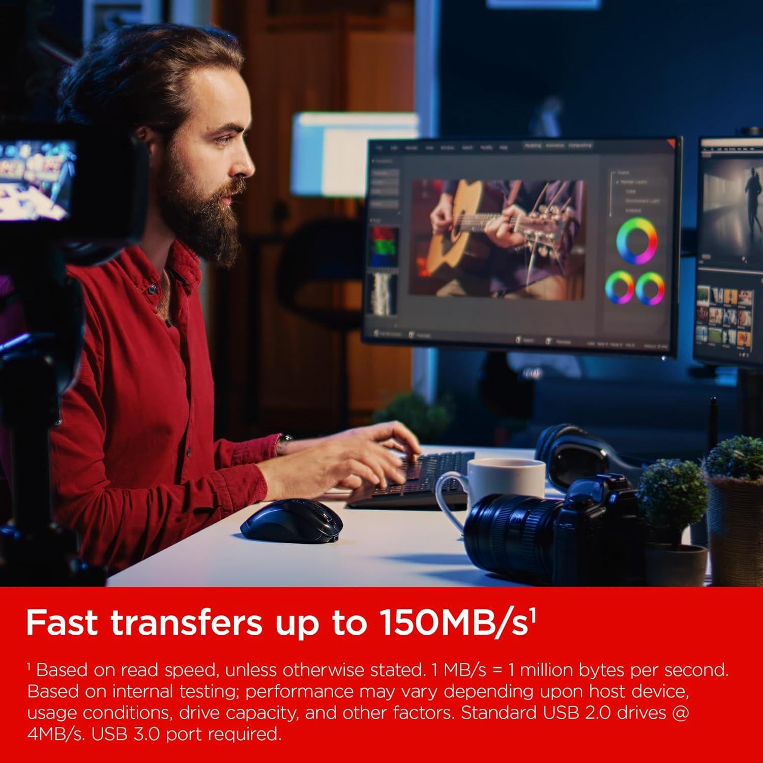 imageSanDisk 1TB Ultra Flair USB 30 Flash Drive  Up to 150MBs Read speeds HighSpeed USB 30 Performance Password Protection  Sleek Metal casing Black  SDCZ731T00G461TB