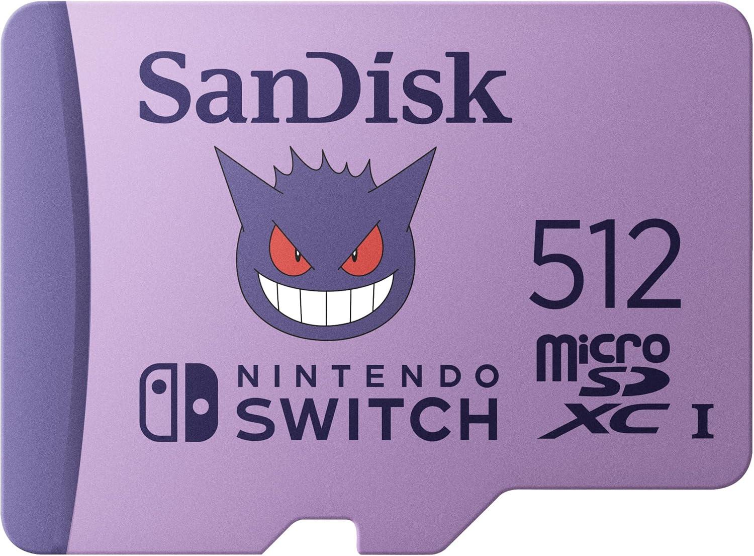 imageSanDisk 512GB Pokmon Gangar microSDXC Card Licensed for NintendoSwitch  Made for NintendoSwitch 1 OLED and Lite  SDSQXAO512GGN6ZK