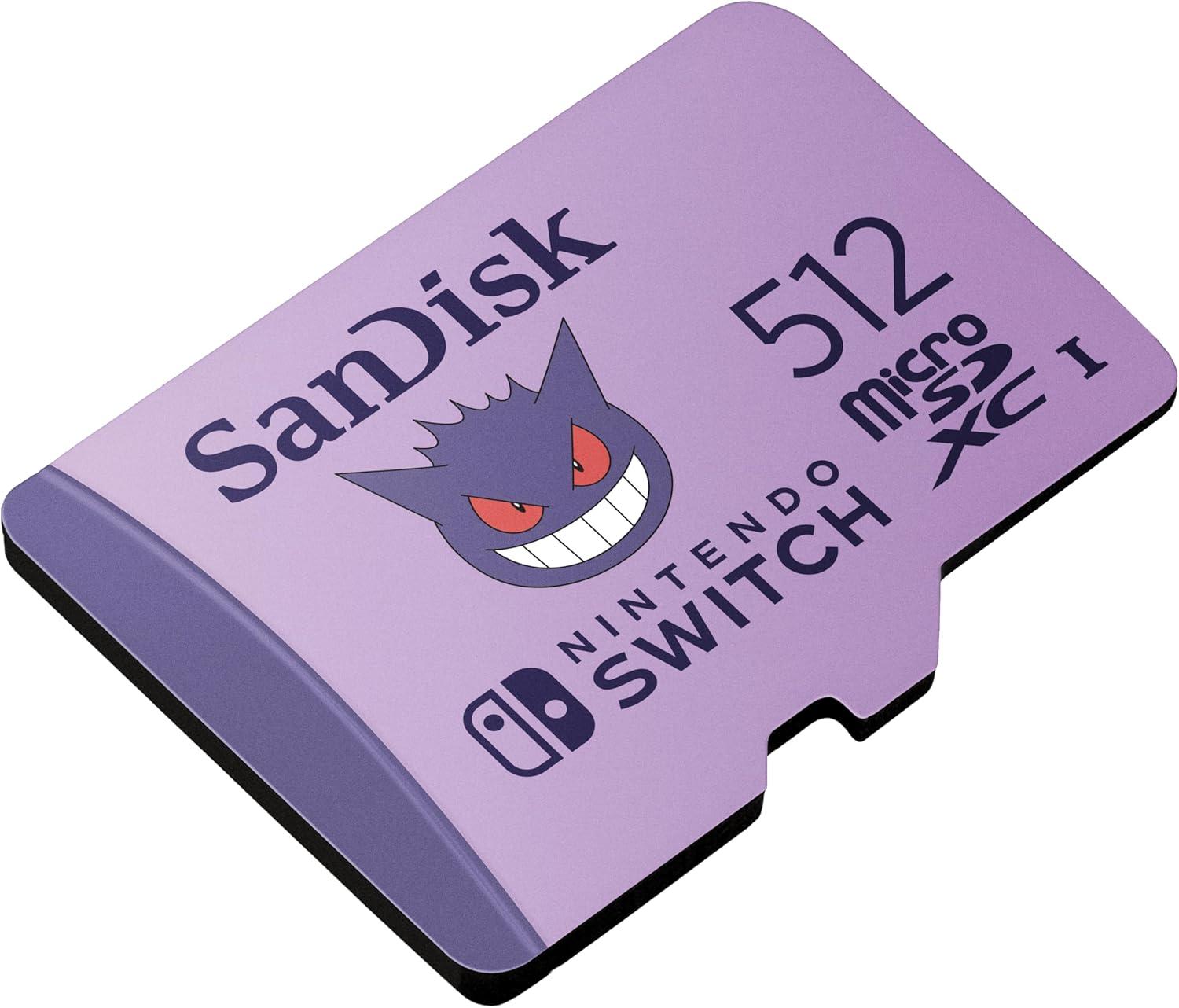 imageSanDisk 512GB Pokmon Gangar microSDXC Card Licensed for NintendoSwitch  Made for NintendoSwitch 1 OLED and Lite  SDSQXAO512GGN6ZK