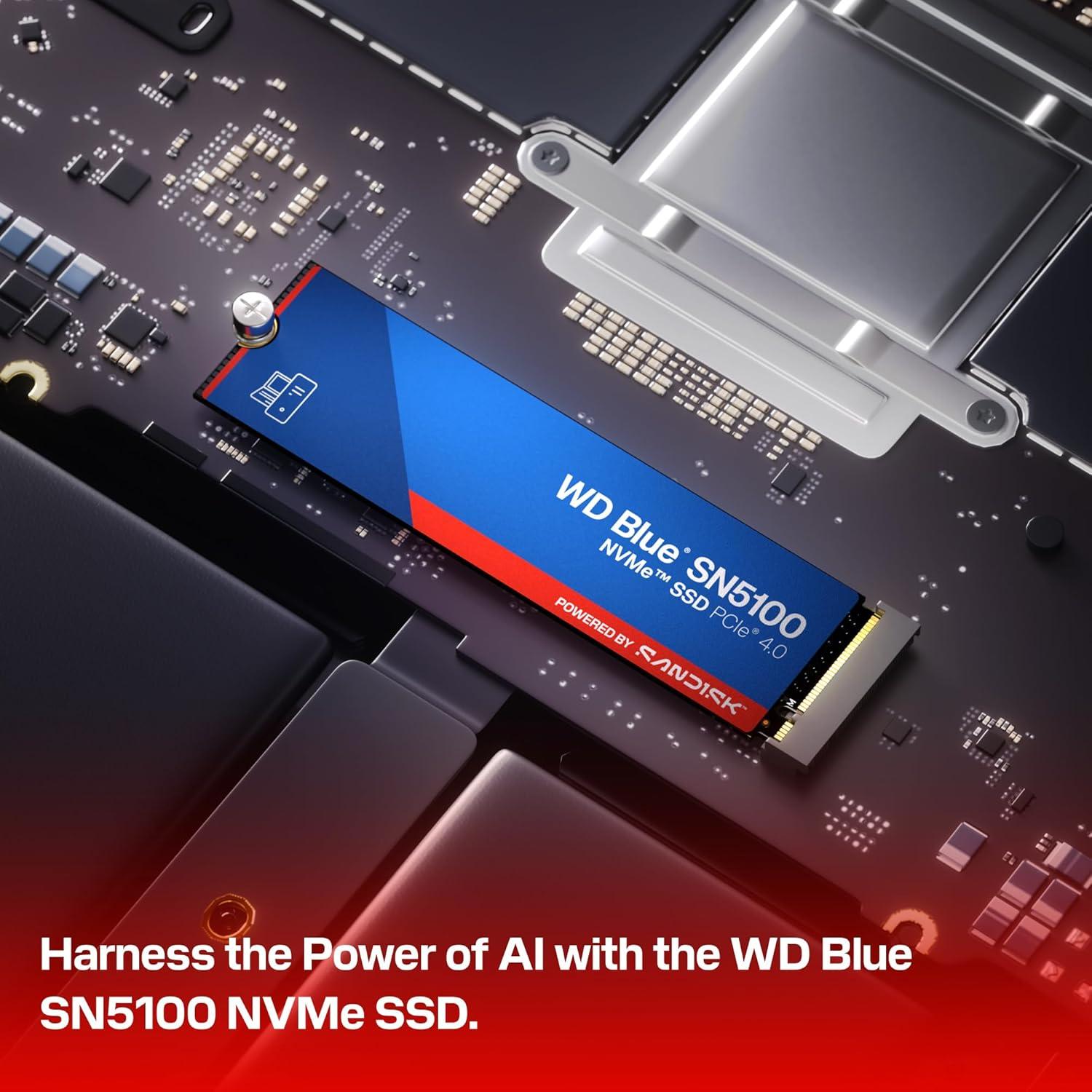 imageWD Blue SN5100 2TB NVMe SSD  M2 2280 PCIe Gen 40 Internal Solid State Drive  Read Speeds Up to 7100MBs Upgrade Storage for PCLaptops  WDS200T5B0E