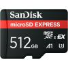 imageSanDisk 512GB microSD Express microSD Card  Up to 880MBs Read Up to 650MBs Write 220MBs Sustained Write U3 C10  SDSQXFN512GGN4NN